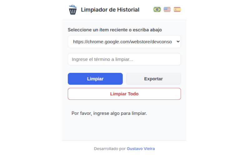 Logo da extensão Limpador de histórico de navegação